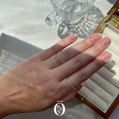 Ring046｜黃銅｜滿鑽極細戒指