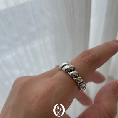 Ring062｜黃銅｜麻花捲開口戒