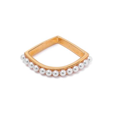 Ring066｜天然貝珠｜法式扇形戒