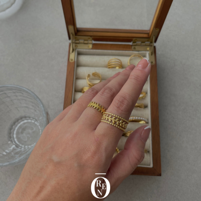 Ring076｜防水｜葉子鏤空戒