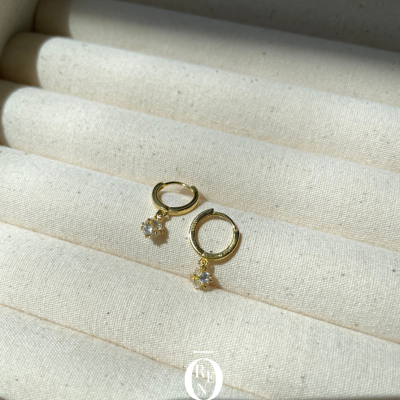 925銀｜Petit 187｜小繡球鋯石耳圈