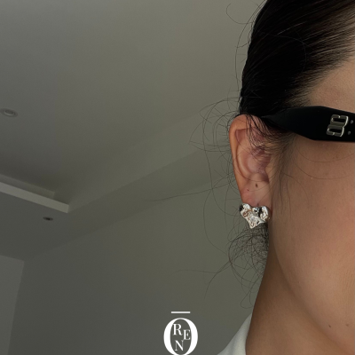 環保銅｜Moyen183｜不規則愛心耳釘