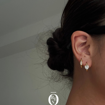 不鏽鋼｜Moyen 194｜馬眼鋯石耳圈