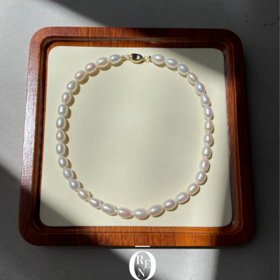 天然貝珠｜Princess 109｜長米珠項鍊8~9