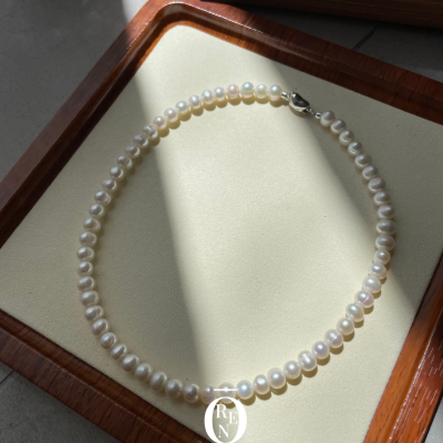 天然貝珠｜Princess 199｜橢圓珠6~7