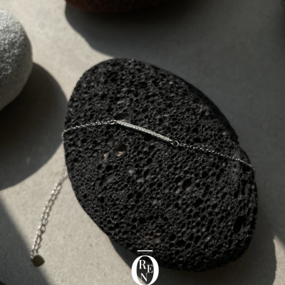 925銀｜Box Chain 15｜單鑽手鍊