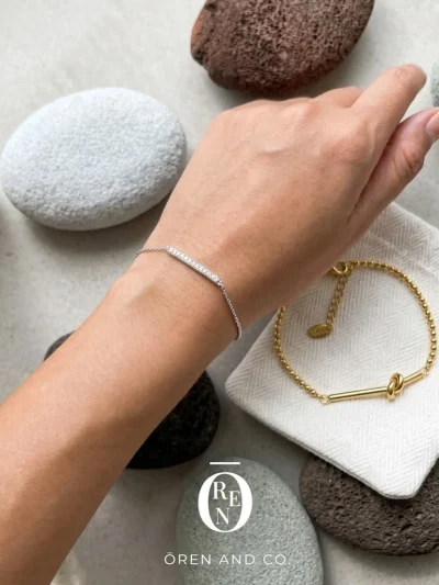 925銀｜Box Chain 15｜單鑽手鍊