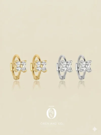 925銀｜Petit 189｜四葉草小耳圈