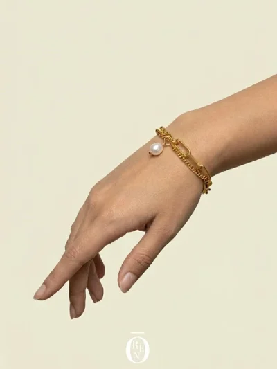 銅｜Pearl Charm 54｜雙層不規則手鍊