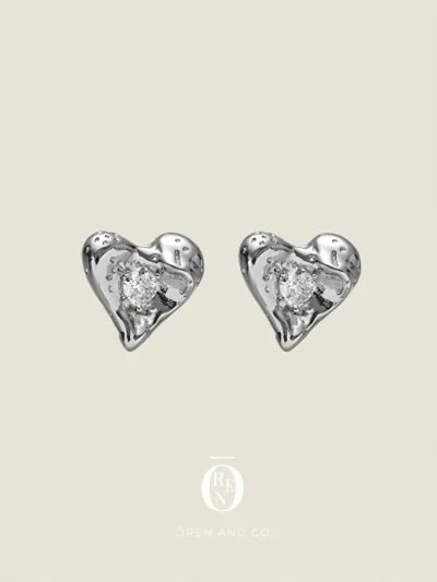 環保銅｜Moyen183｜不規則愛心耳釘