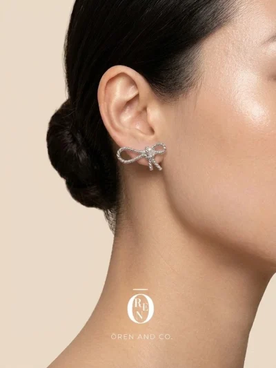 環保銅｜ Moyen 185｜蝴蝶結耳釘