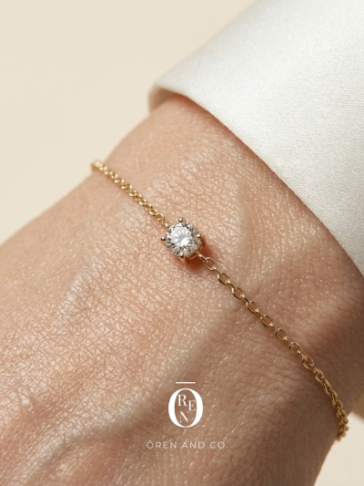 925銀｜Stone Bracelet 13｜單鑽手鍊