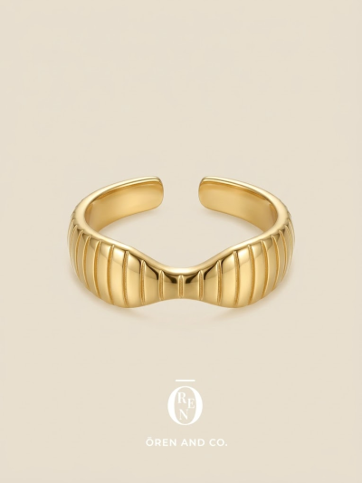 Ring069｜黃銅｜波紋開口戒