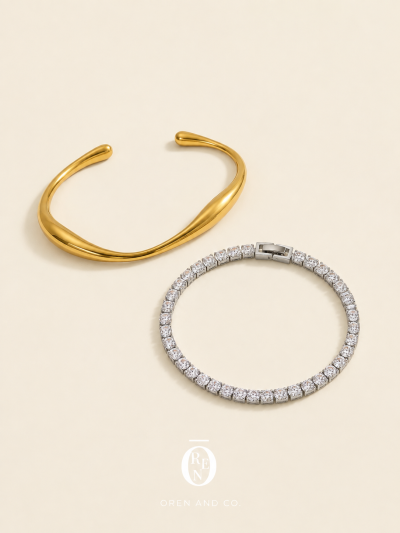 Gold & Tennis Set 金鑽疊戴手鍊組