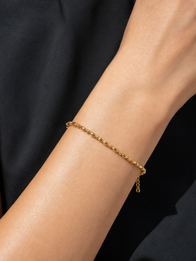 不鏽鋼｜Vintage Grain Bracelet 75｜復古金穗手鍊