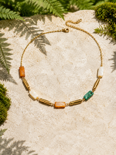 不鏽鋼｜Midsummer Stones Necklace 214｜仲夏野境彩石項鍊