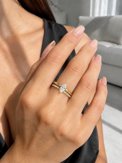 不鏽鋼｜Daphne Ring Set 120｜馬眼鑽雙戒組